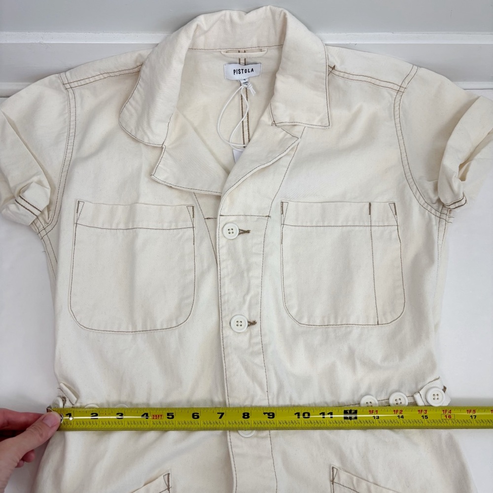 Pistola Parker Short Romper in Ecru Size S - Picture 10 of 11
